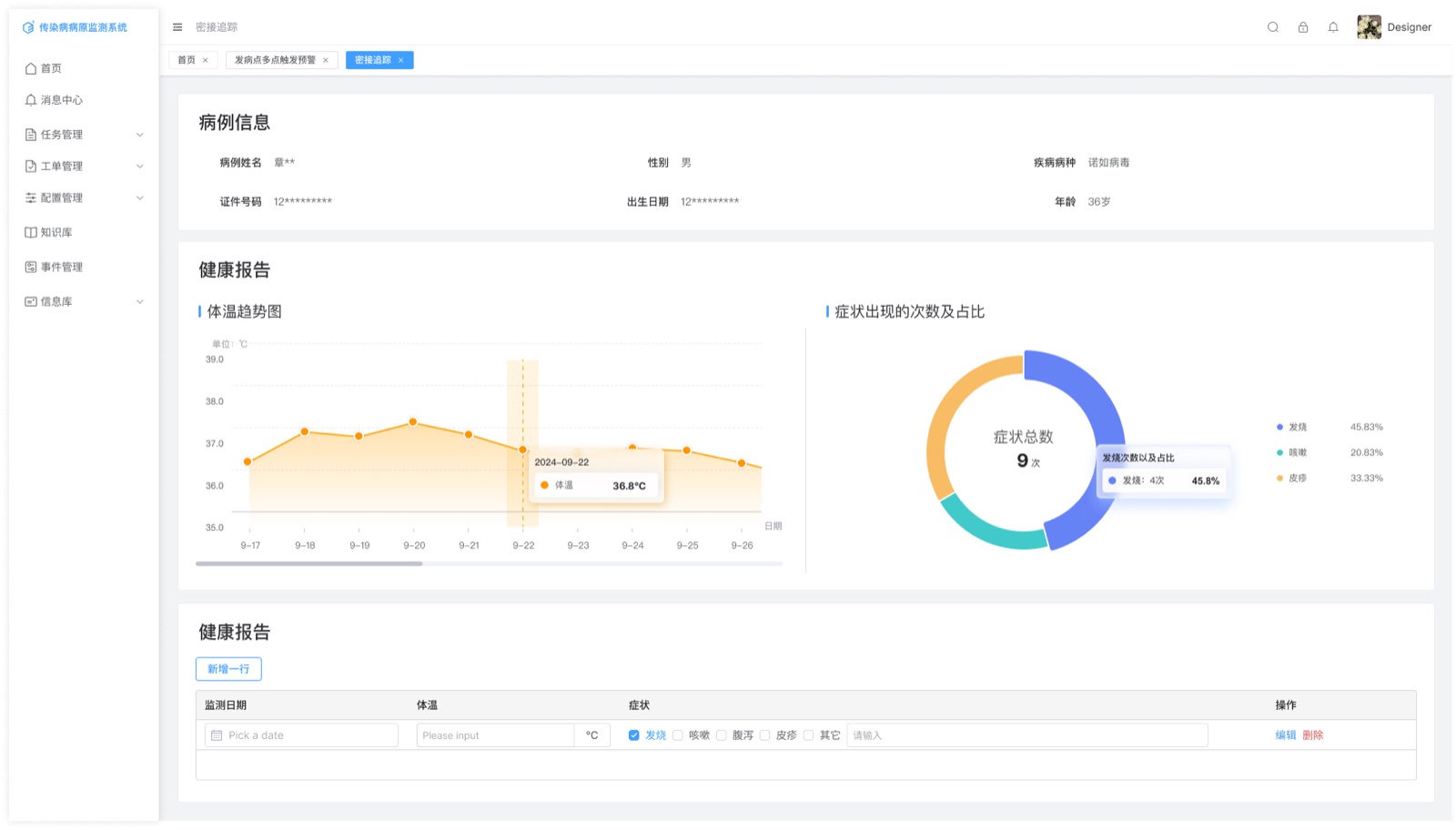 健康监测与报告:传染病病原监测系统 UI 设计稿