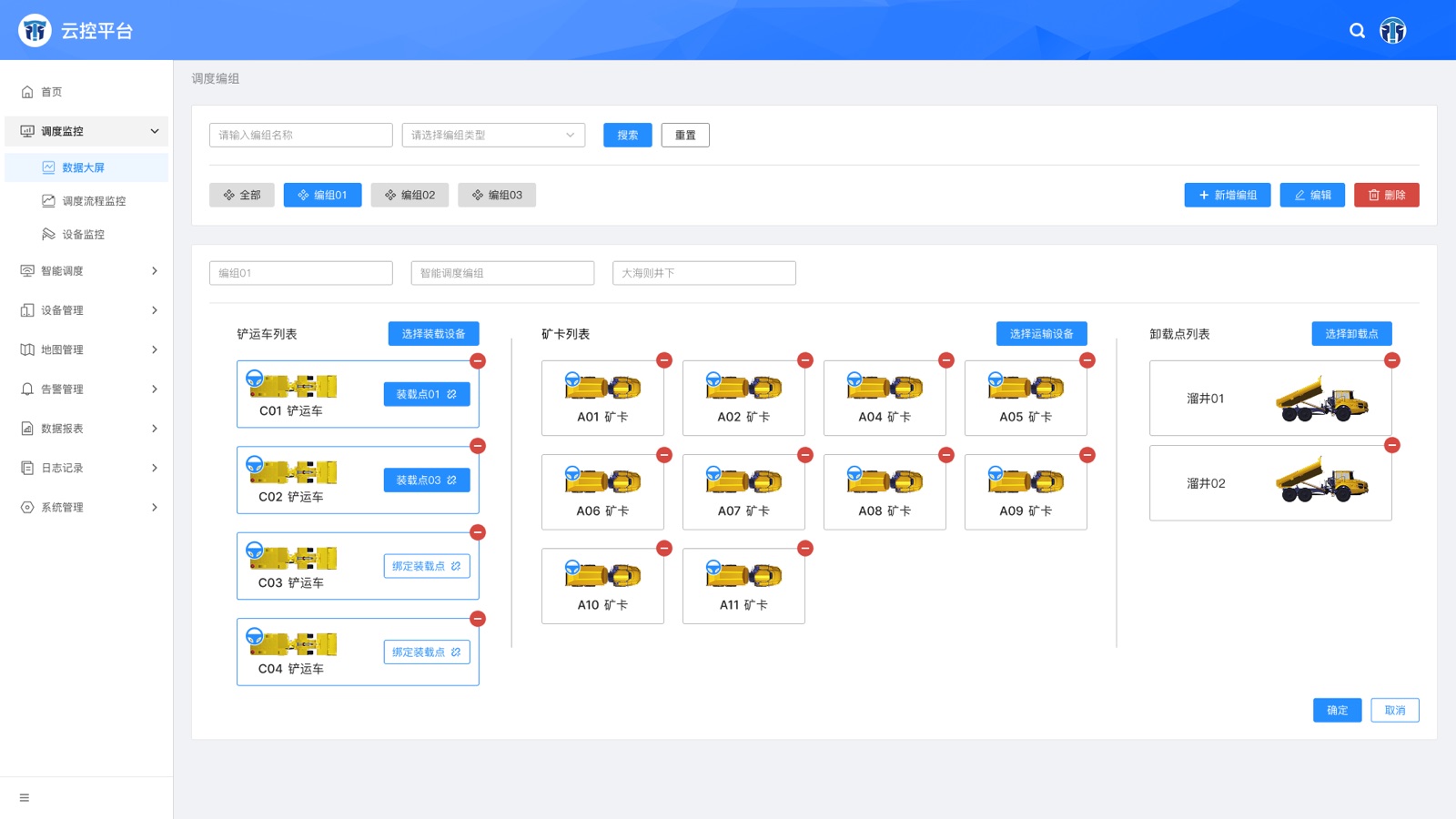 Cloud Control Group Edit interface view